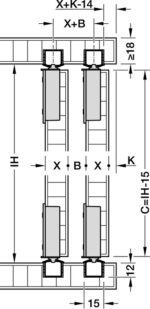 Häfele wardrobe Sliding fitting (2 door kit) - Image 2